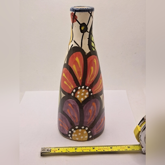 Hand Painted Vintage Floral Ivanros, Made in Spain Pottery Vase. - Picture 2 of 8